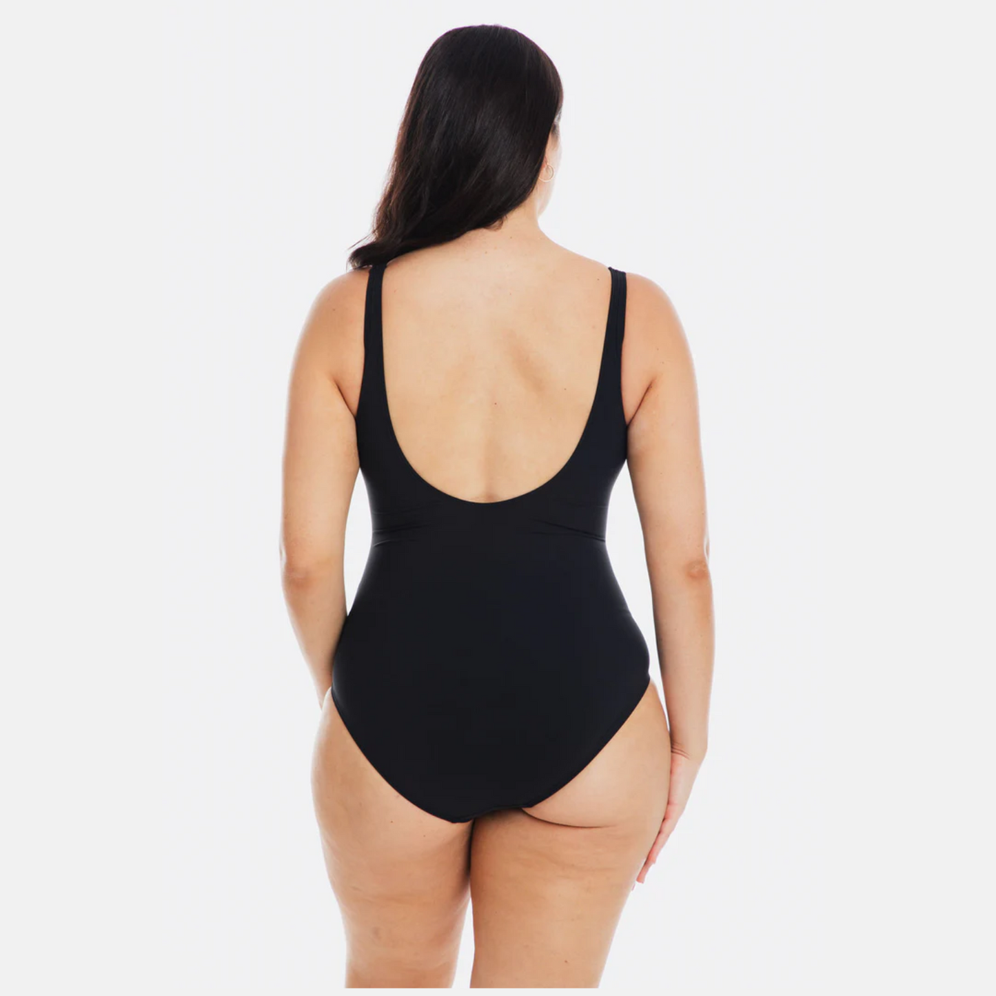 Togs Black Gathered Square One Piece SB45TH