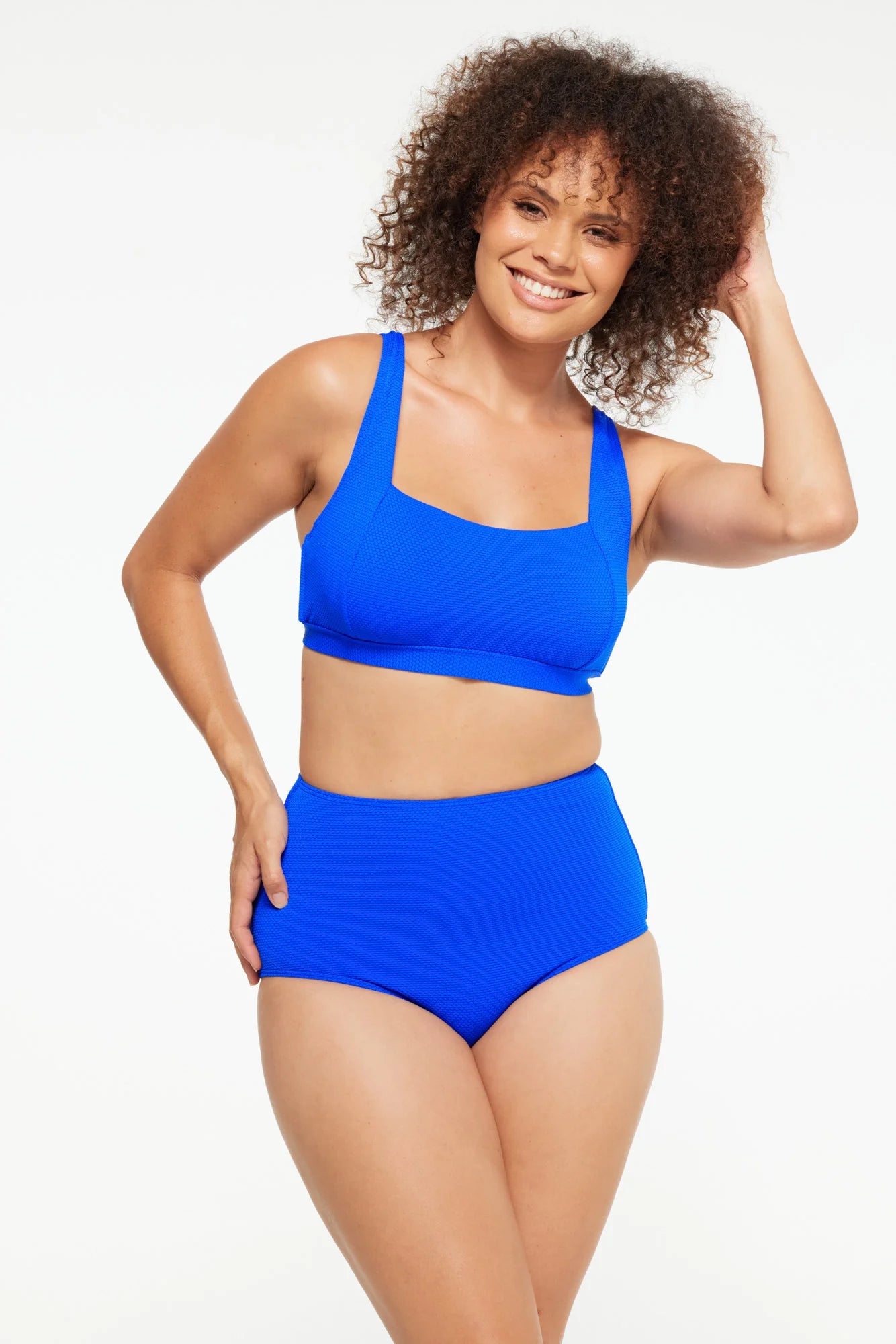 Togs Textured Cobalt UW Square Neck Bikini Top SC51FO