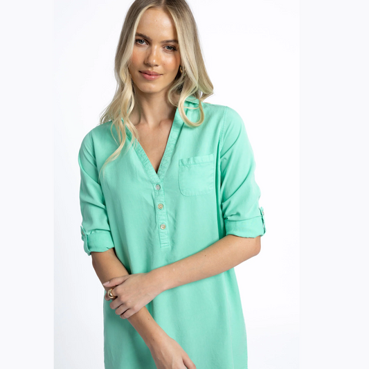 Humidity Leni Shirt Dress Green Lyocell HS25403