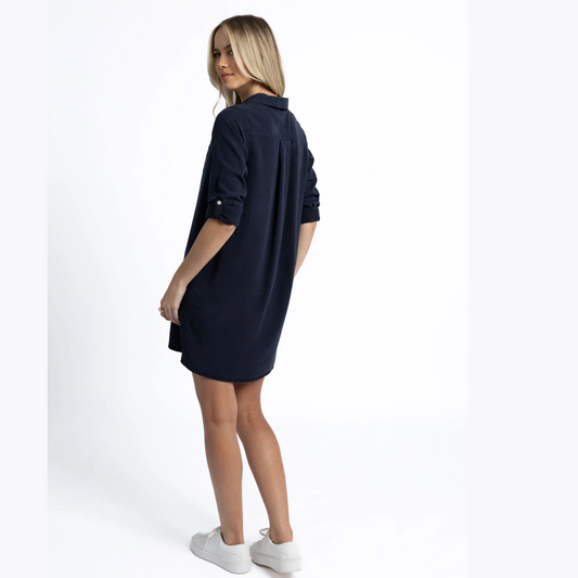 Humidity Leni Shirt Navy Lyocell Dress HS25403