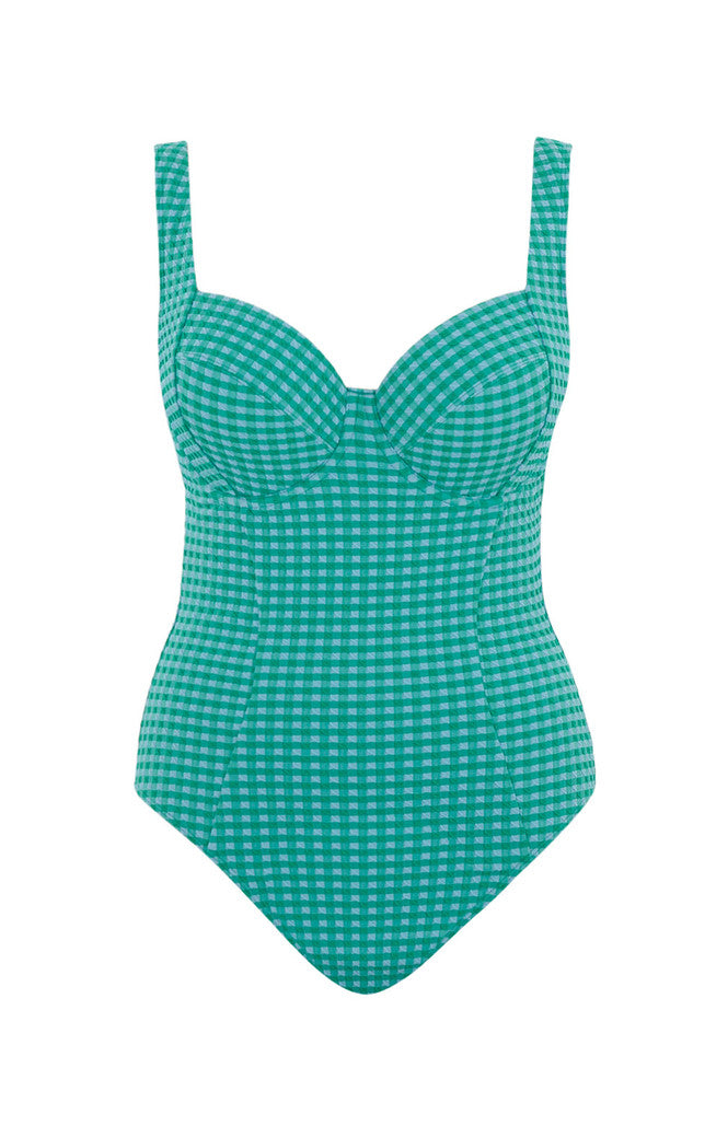 Panache Green Gingham Balconette Suit SW1720A