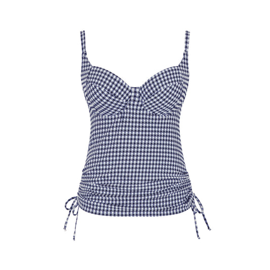 Panache Renee Balcony Navy Gingham Tankini SW1741