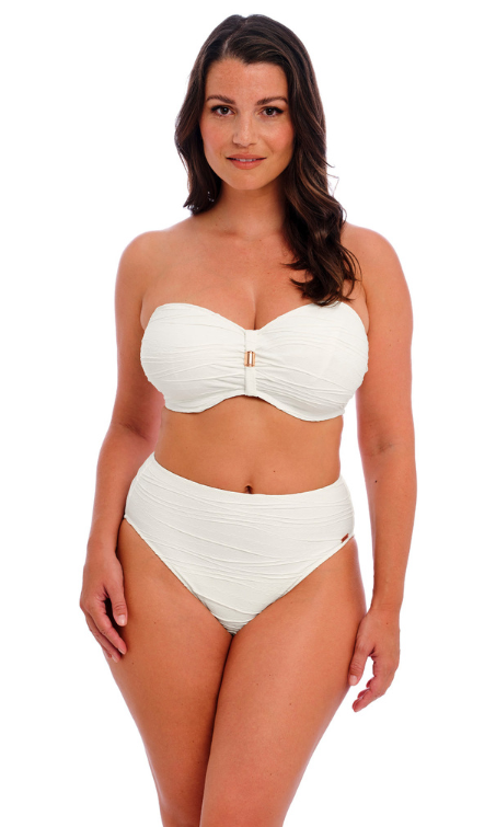 Fantasie White Linen Beach Waves High Waist Bikini Bottom FS502210