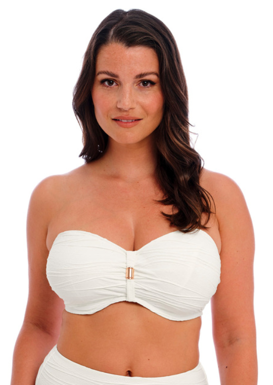 Fantasie White Linen Beach Waves Underwire Bandeau Bikini FS502210