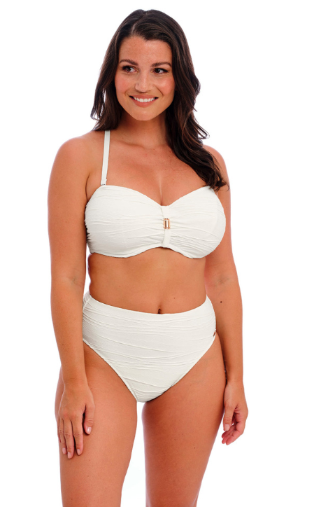 Fantasie White Linen Beach Waves Underwire Bandeau Bikini FS502210