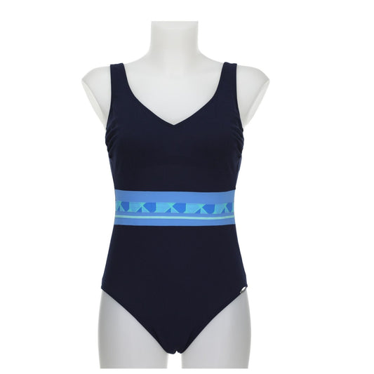 Sunflair Navy Blue Spliced Chlorine Resistant One Piece 72041