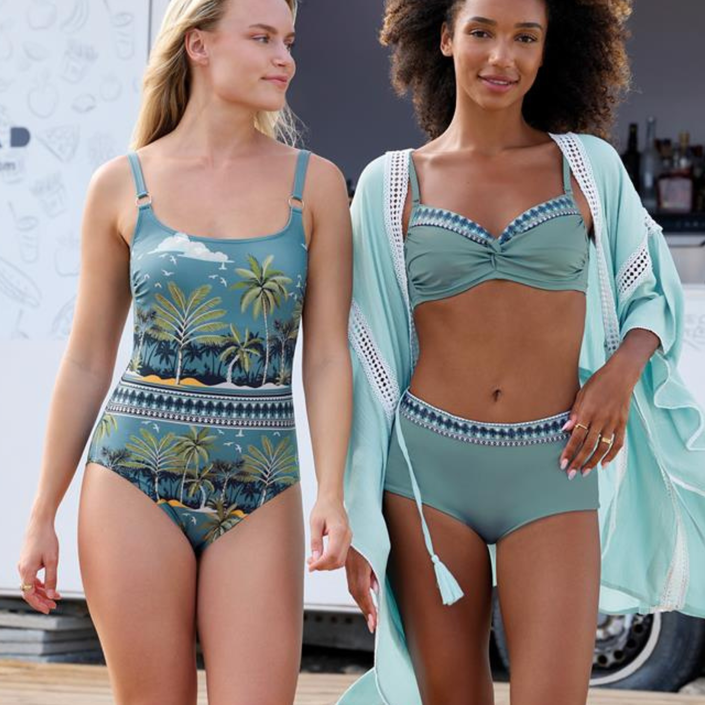 Olympia Green/White Kaftan 33610