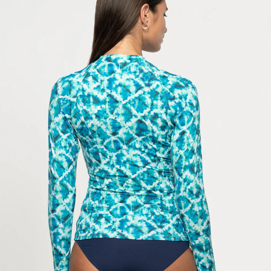 Nip Tuck Blue Celestial Waters Yolanda Longsleeve Full Zip Sun Top NT283CS