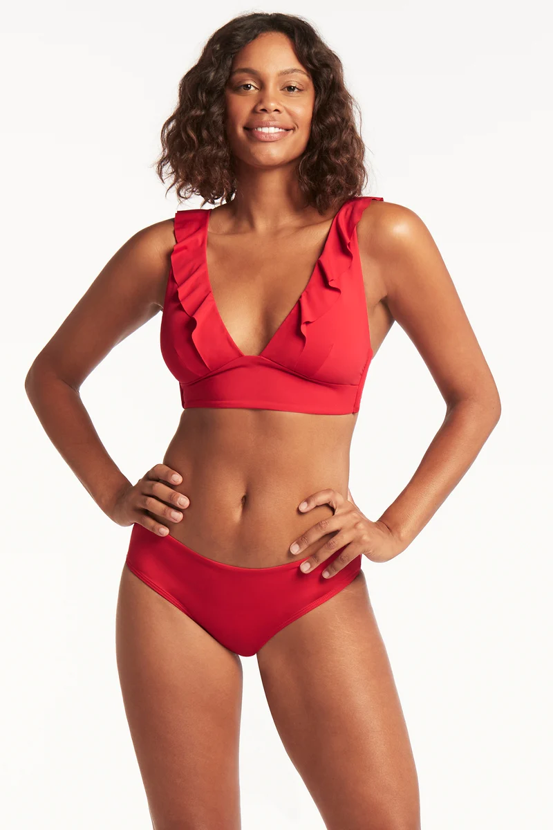 Sea Level Essentials Red Frill Bra Top SL3136ECO