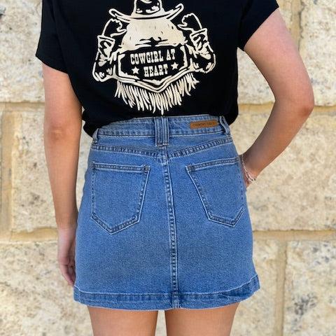 County Denim Patch Pocket Denim Skirt CGK1728