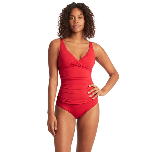 Sea Level Red Essentials Cross Front Multifit Singlet SL3206ECO