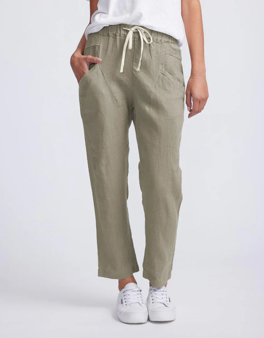 Little Lies Luxe Linen Pants Khaki S19070401