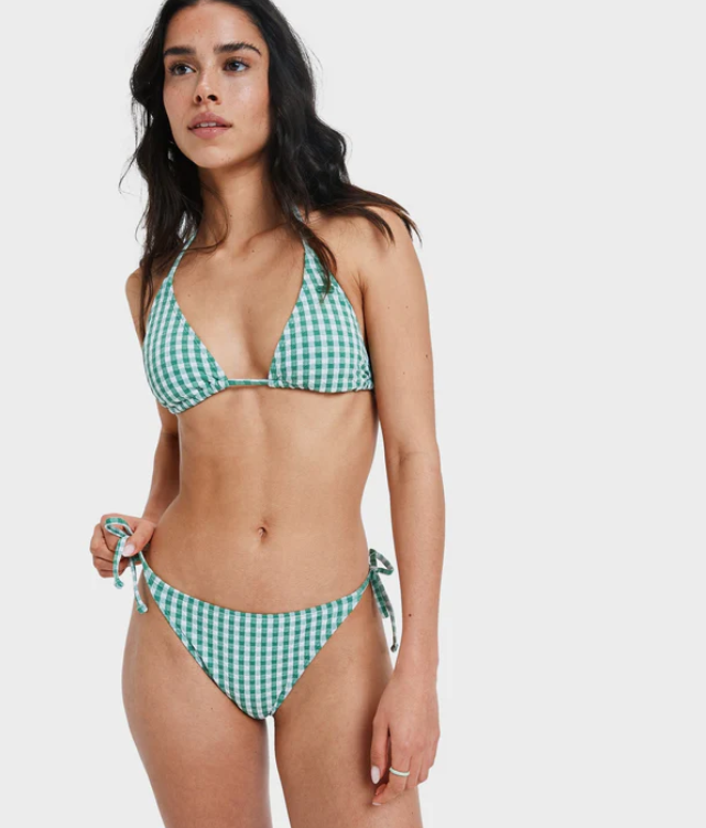 Roxy Green Gingham Kiawe Cheeky Tie Side Bottoms ERJX405151