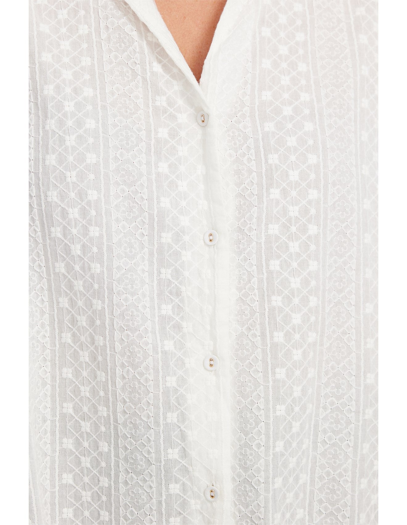 Brave + True White Embroidered Duchess Shirt BT6737-2
