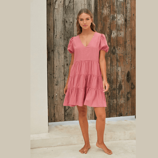 Buddha Wear Bianca Pink Mini Dress