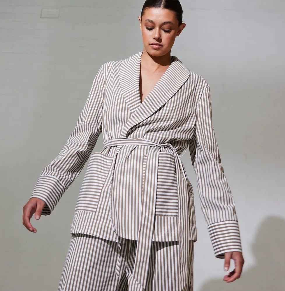 Daisy Says Clementine Jacket Taupe Stripe DS23008-1