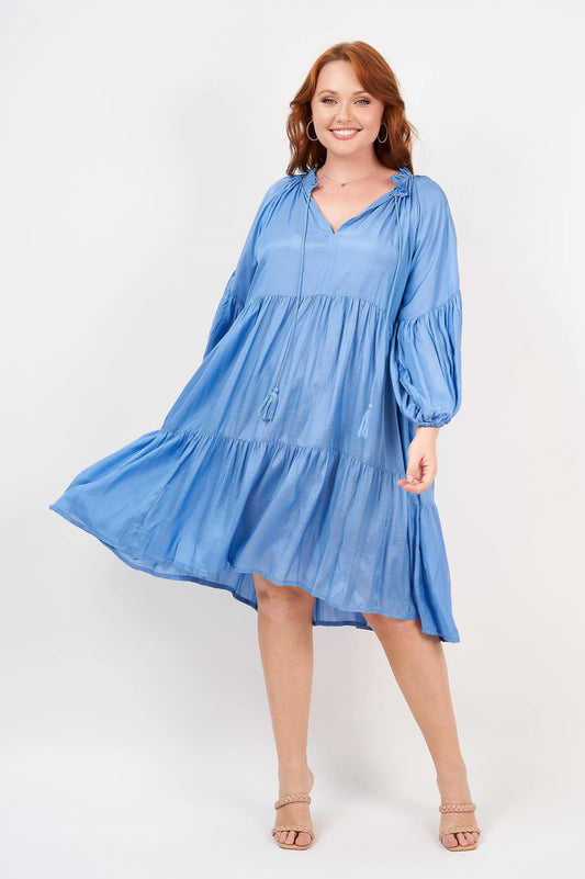 Naudic Molly Dress Cornflower Blue NE21-LV-201