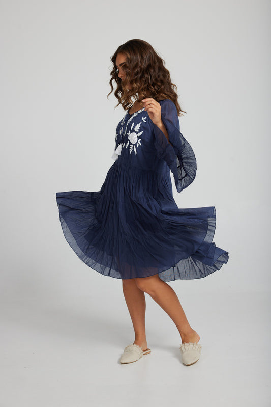 Holiday Jamaica Dress Navy H1124-1