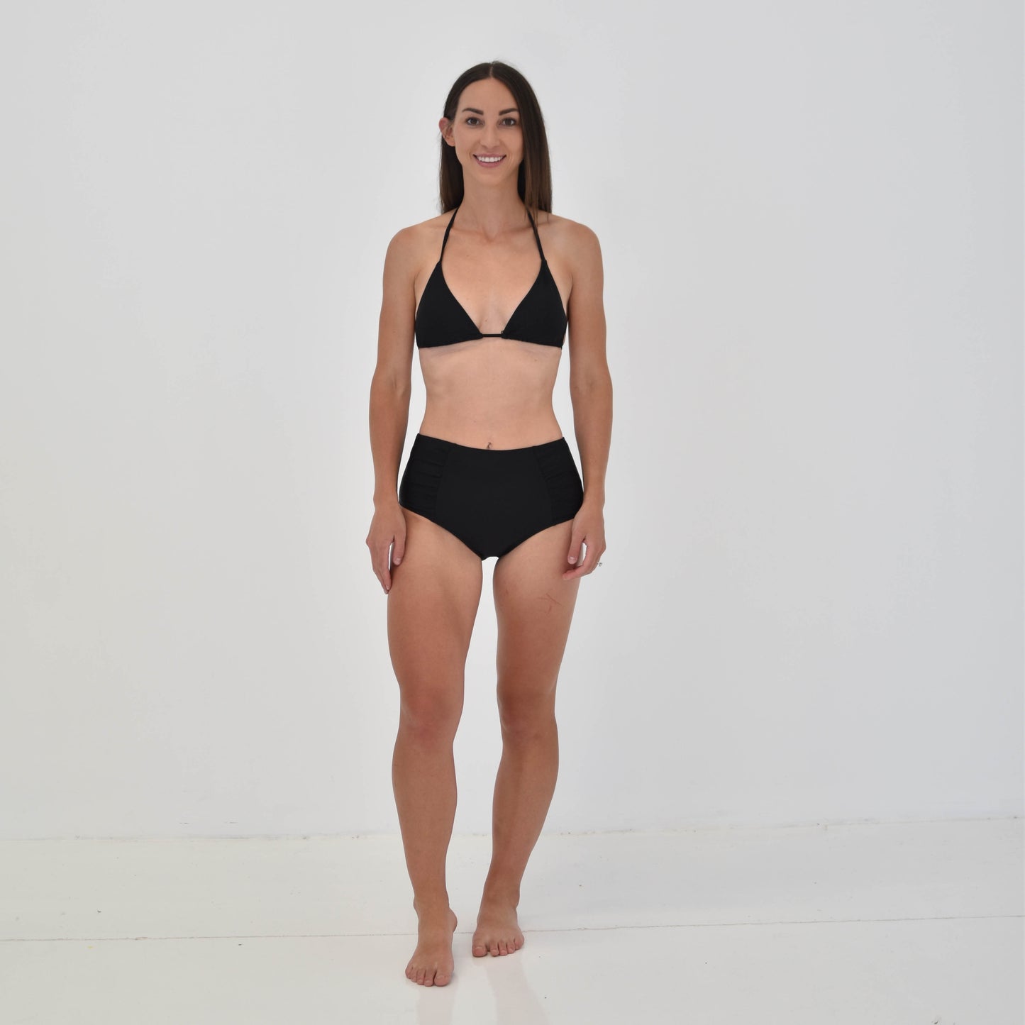 Petaluda Basics Black High Waist Ruched Bikini Brief