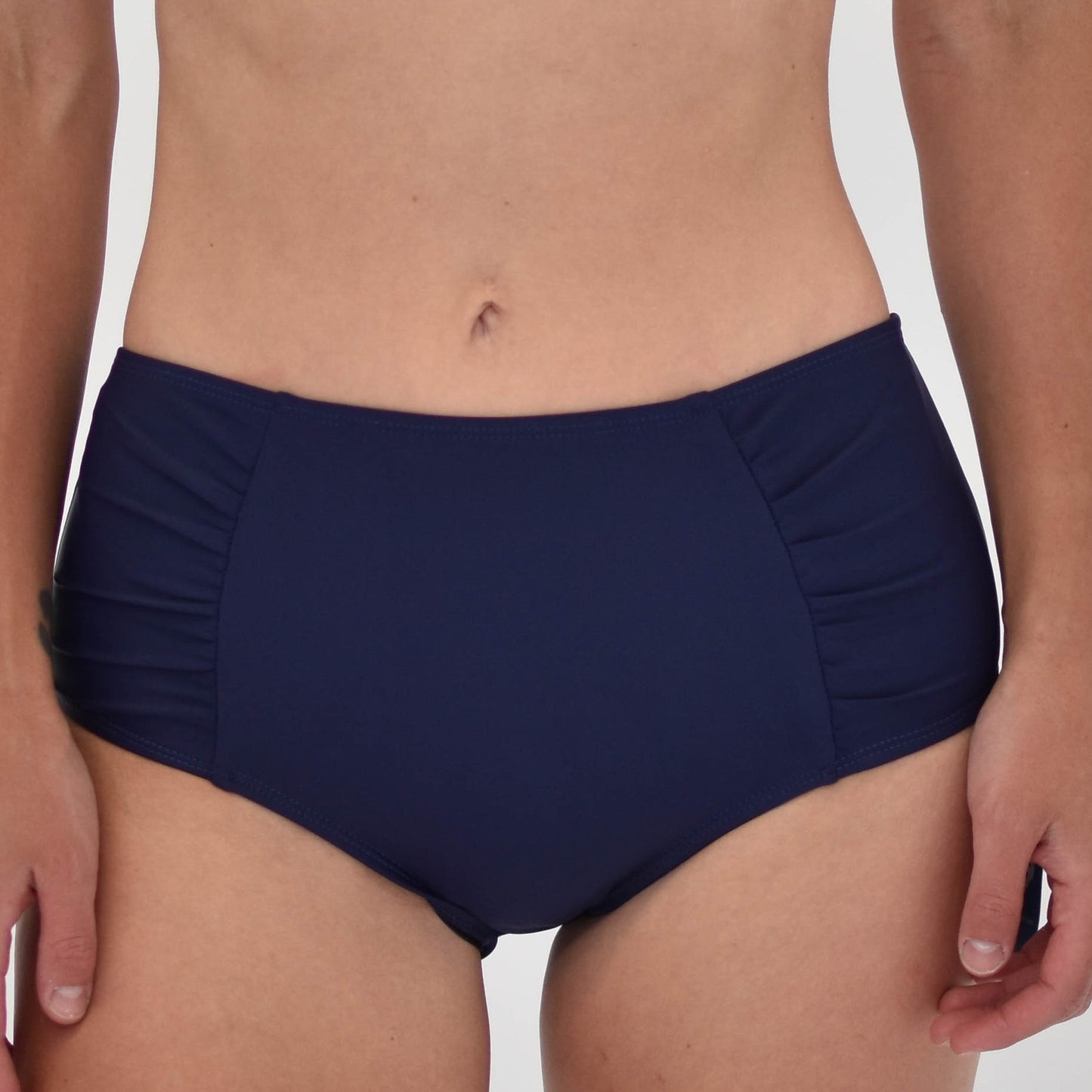 Petaluda Basics Navy High Waist Ruched Bikini Brief