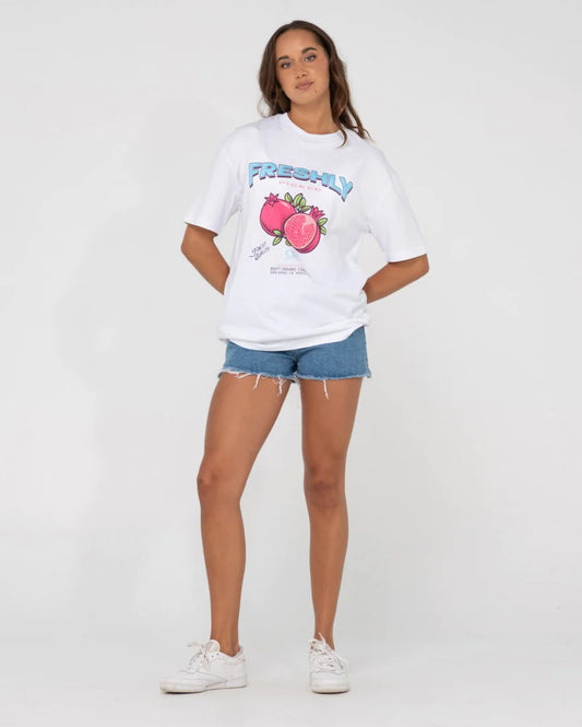 Rusty White Fruitful Oversize Tee Shirt TTL1307