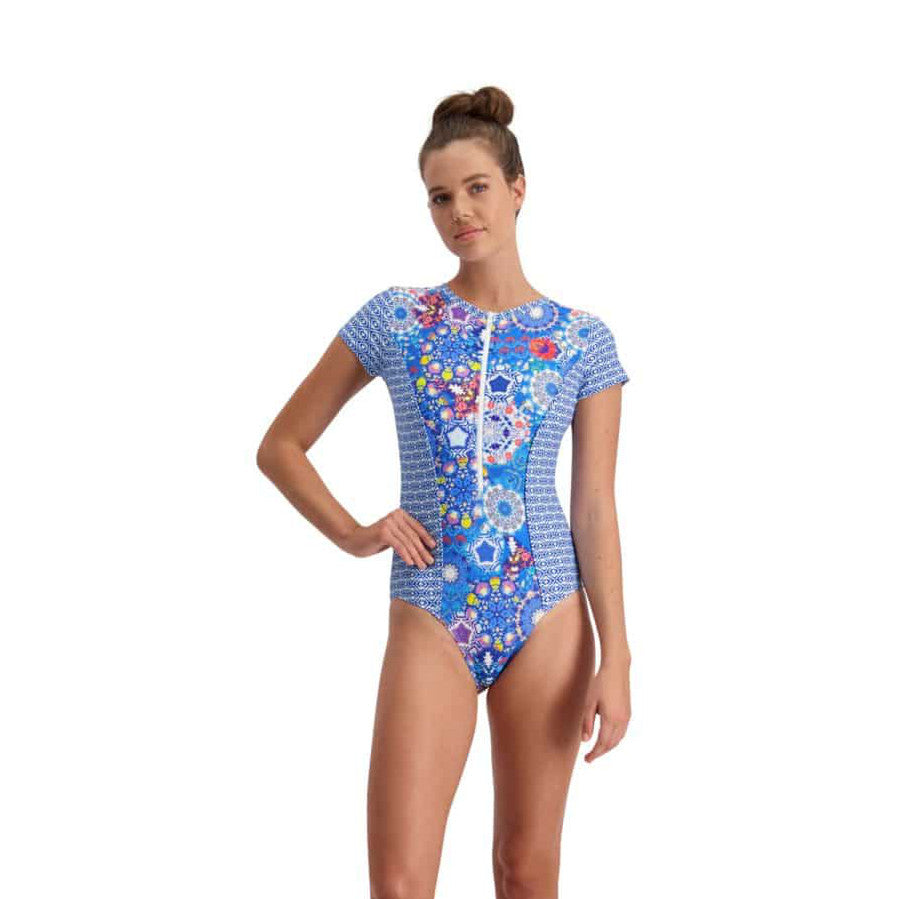 Piha Short Sleeved Suit Summerfest Blue P4832SF